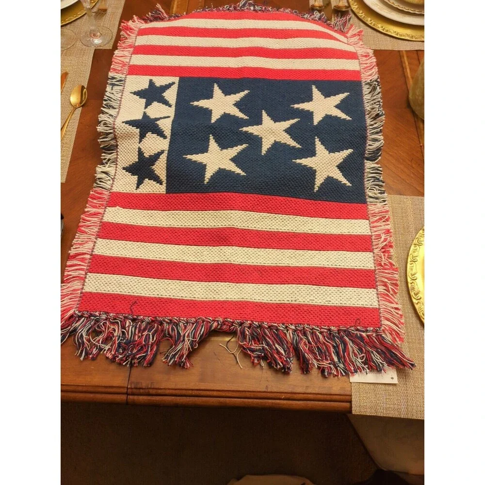 American Flag Jacquard USA PRINT Partriotic Rug 19